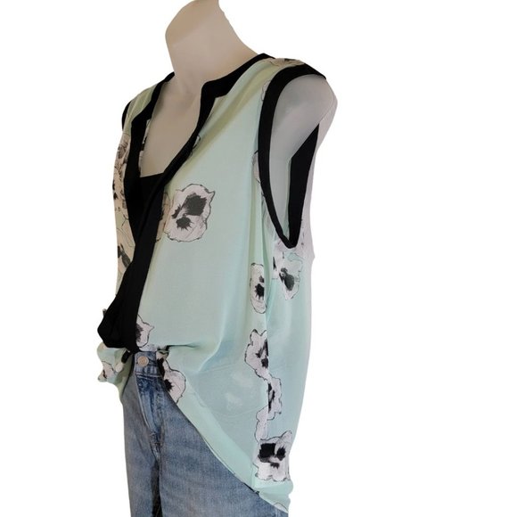 Ellen Tracy Sleeveless Floral print Dressy Blouse L - Picture 6 of 10